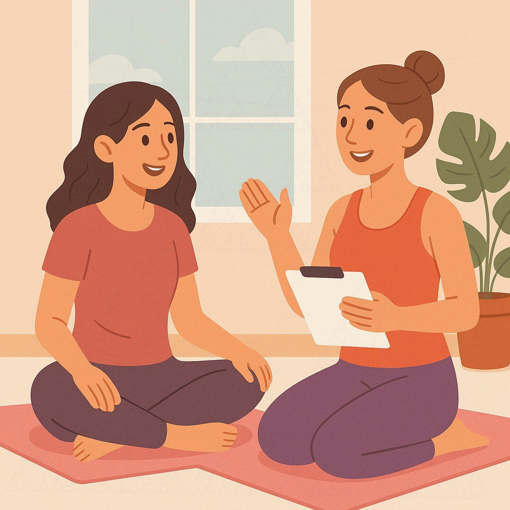 Instructor meditând lângă un cristal selenar